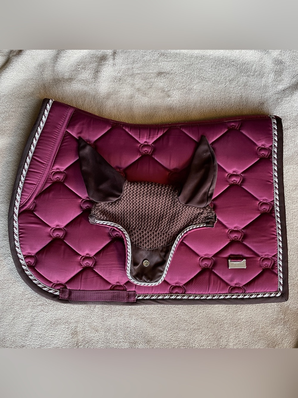 PS of Sweden Merlot jump set Saddle Pad with Ear Bonnet